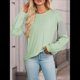 thumbnail image 4 of Sudadera Informal de Gran Tamaño para Mujer, Cuello Redondo, Bloques de Color, Holgada, Tipo Jersey. Verde M, 4 of 8