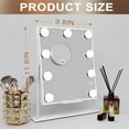 thumbnail image 6 of FENCHILIN Hollywood Vanity Makeup Mirror with Lights Bluetooth Wireless Charging Tabletop Metal White, 6 of 10
