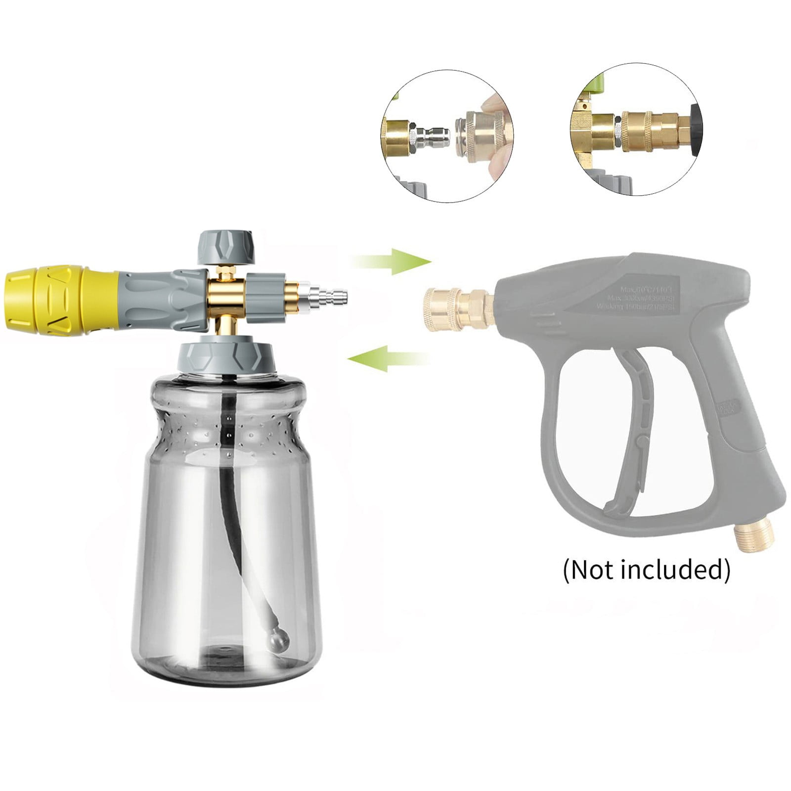 Head Foam Sprayer for Car Washing - High-Pressure Spray Nozzles for Soap Cleaning - Car Accessories for Men and Snow Foam Applications