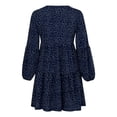 thumbnail image 5 of Katigan Womens Tunic Dress Long Sleeve V Neck Casual Loose Flowy Swing Shift Dresses Blue Polka Dots S, 5 of 8