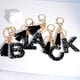 thumbnail image 2 of Llavero con inicial de A-Z negra para hombre y mujer, llaveros con relleno de lentejuelas y Estrella, colgante con borlas negras, llavero de coche, regalo para hombre y mujer, 2 of 4