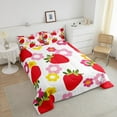 thumbnail image 4 of Erosebridal Cartoon Strawberry Bedding Twin Comforter Set,Kawaii Flower Down Comforter,Floral Decoration,Reversible,Lightweight,2-Piece, 4 of 8