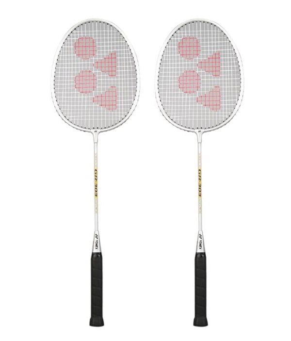 Pack of 2 Yonex GR 303 Badminton Racket 2018 Professional Beginner Practice Racquet with Face Cover Steel Shaft 