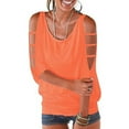 thumbnail image 2 of Red Tshirts for Women's Off Shoulder 7 Quarter Sleeves Summer Tops, 2 of 5