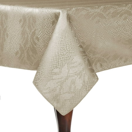 

Ultimate Textile (3 Pack) Damask Kenya 70 x 144-inch Rectangular Tablecloth - Home Dining Collection - Snakeskin Jacquard Design Natural Ivory Cream