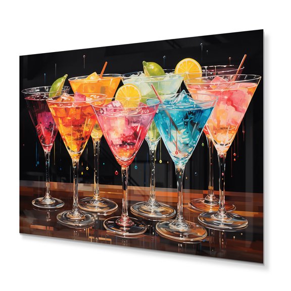 Designart "Confetti Cocktails I" Food & Beverage Metal Wall Art Prints
