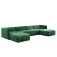 thumbnail image 2 of Modway Conjure Channel Tufted Performance Velvet 6-Piece Sectional in Black Emerald, 2 of 10