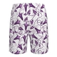 thumbnail image 6 of Kdxio Violets Flowers Pattern Mens Casual Shorts - Drawstring Summer Beach Sports Shorts for Men, 6 of 9