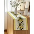 thumbnail image 5 of Table Runner 70 Inches Long for Kitchen Dining, Bee Daisy Dresser Scarf Farmhouse, Dining Table Decorations for Wedding/Parties, Botanical Eucalyptus Leaves Spring Love Yellow 13 x 70 In, 5 of 9