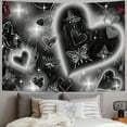 thumbnail image 2 of Nawypu Cute Black and White Heart Tapestry Fantasy White Butterfly Aesthetic Tapestry Hippie 2000s Y2K Teen Girls Tapestries Wall Hanging for Women Nursery Bedroom Living Room Bedroom College Dorm, 2 of 6