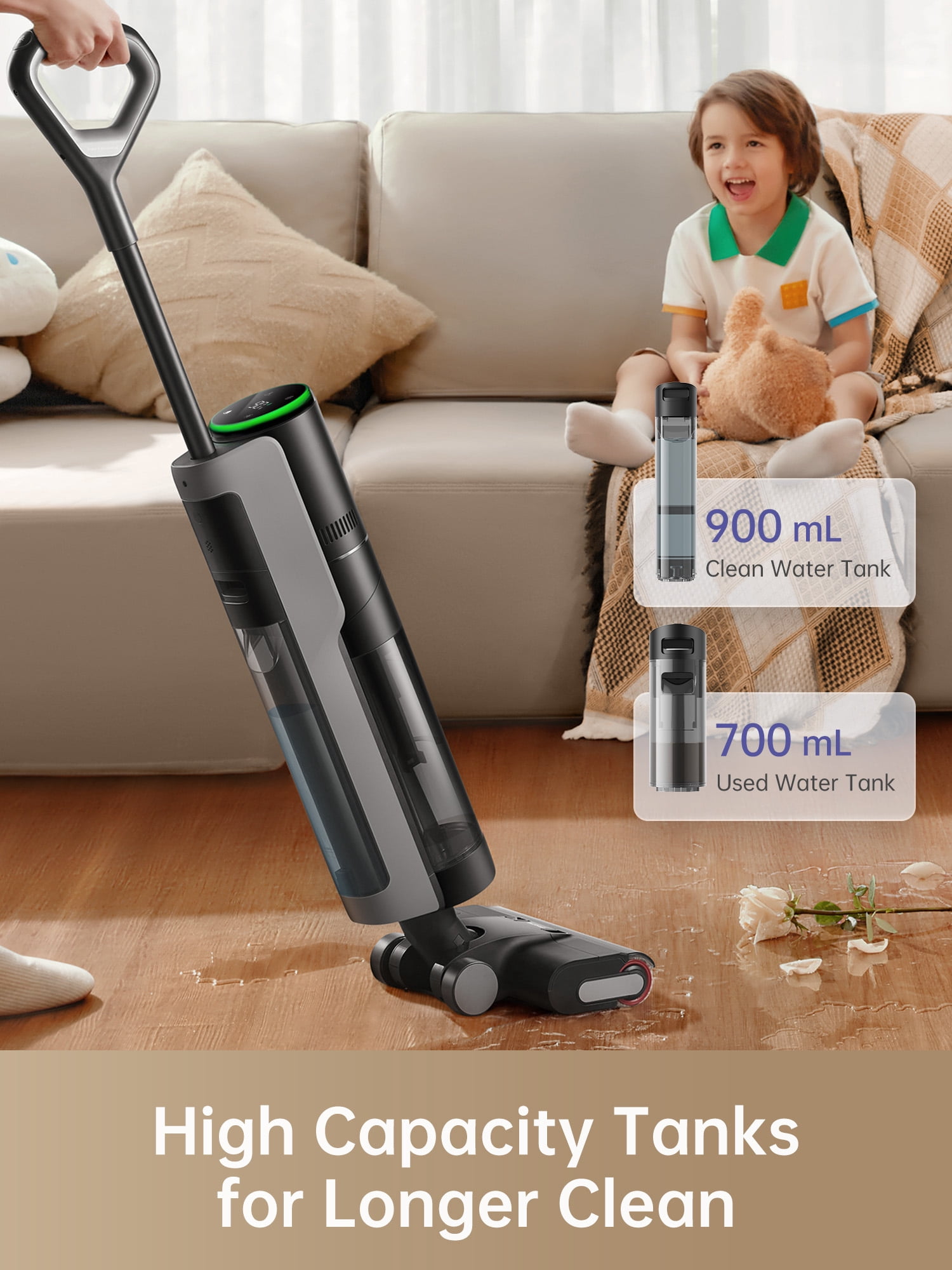 Dreame H12 Pro Vacuum Mop Cleaning Bundle, Cordless Wet Dry Vacuum for Hard Floor, Auto Self-Cleaning, Edge to Edge Cleaning with Hot Air Drying, Smart Messes Detection, 1 more Filter