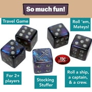 TDC Games Ship Captain Crew Dice Game for Party Favors and Family Game Night, 5 Dice, Travel Size