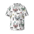 thumbnail image 6 of Kdxio Men's Hawaiian Shirt for Men Short Sleeve Shirt Cute French Bulldog Summer Casual Holiday Beach Button Down T-Shirts, 6 of 7