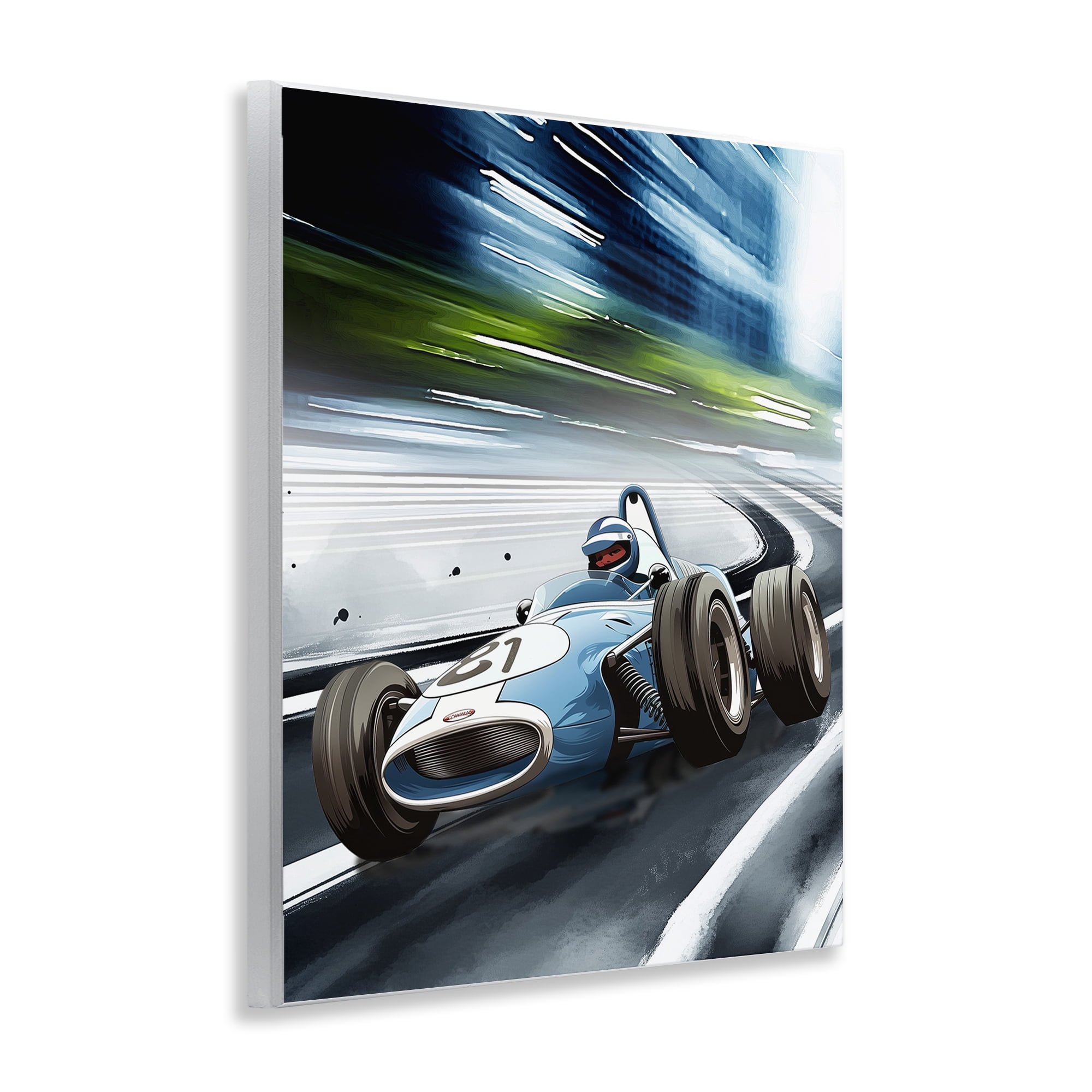 Stupell Industries Speeding Racecar Driver Wall Plaque Art, design by Christine Simpson Art