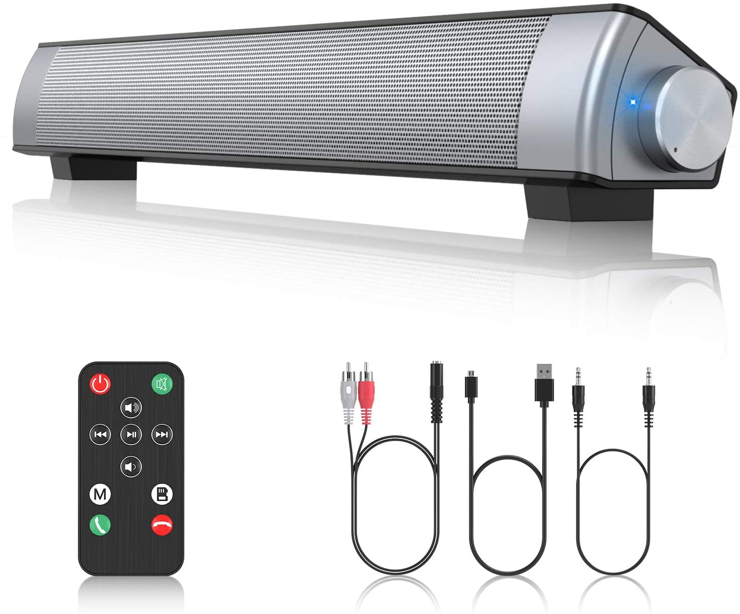 VersionTECH. PC Soundbar,Wired & Wireless Bluetooth BT Computer