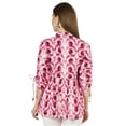 thumbnail image 5 of Moomaya Printed Top 3/4 Sleeve Mandarin Collar Pleated Fit & Flare Short Tunic For Women, 5 of 9