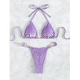 thumbnail image 1 of Traje de baño de dos piezas con estampado de leopardo para mujer, conjunto de Bikini Sexy a rayas, ropa de playa, Tanga, 1 of 5
