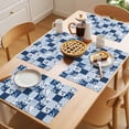 thumbnail image 5 of Blue Patchwork Placemats Set of 8, Blue Flower Wave Point Square Non-Slip Place Mats Washable Table Mats for Kitchen Dining Table Decorations Indoor/Outdoor, 5 of 9