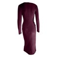 thumbnail image 5 of Womens V Neck Long Sleeve Velvet Maxi Dresses Ruched Slim Fit Side Split Elegant Formal Cocktail Dress Evening Prom Gown, 5 of 5