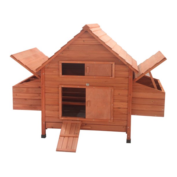 ALEKO DXH001DLRD Multi Level Wooden Chicken Coop / Rabbit Hutch 62 x