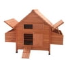 ALEKO DXH001DLRD Multi Level Wooden Chicken Coop / Rabbit Hutch - 62 x 39.5 x 45 Inches - Red Wood