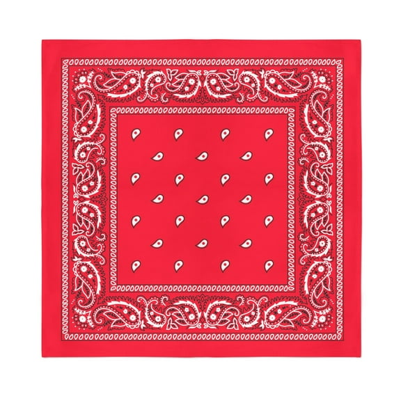 Balec Set of 6 Paisley Cowboy Western Bandanas Multi-Purpose (Red)