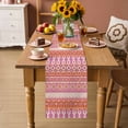 thumbnail image 2 of Pink Orange Boho Table Runner - 72 Inch Long Vintage Ethnic Tribe Abstract Art Cotton and Linen Blended Dress Scarves Farmhouse Table Runner for Kitchen Dining, Coffee Table, 13" x 72", 2 of 8