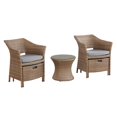 thumbnail image 3 of Kokoli Ensemble Toutes Saisons avec 2 Chaises, Ottomans et Table d'Appoint, Brun, 3 of 3