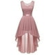 thumbnail image 5 of Vestidos de Fiesta Elegantes de gasa Vestido de fiesta irregular Vestido de fiesta con costuras de encaje Vestido de noche Ygjytge Rosa T M para Mujer, 5 of 8