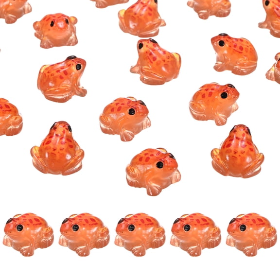 Uxcell Paquete de 20 Ranas Mini Luminosas de Resina, Rana Pequeña que Brilla en la Oscuridad para Jardín de Hadas / Paisajismo Micro [Tono de Piel]