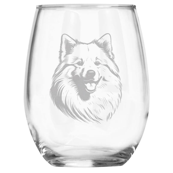 Samoyed Breed Themed Engraved Stemless Wine Glass, Unique Pet Gift for Samoyed Mom/Dad, Dog Lover Gifts for Her/Him