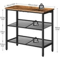 thumbnail image 3 of End Table, 3-Tier Narrow Side Table, Nightstand with 2 Flat or Slant Adjustable Shelves for Small Spaces, Hallway, Living Room, Bedroom, Sturdy, Easy Assembly, Rustic Brown and Black, 3 of 16