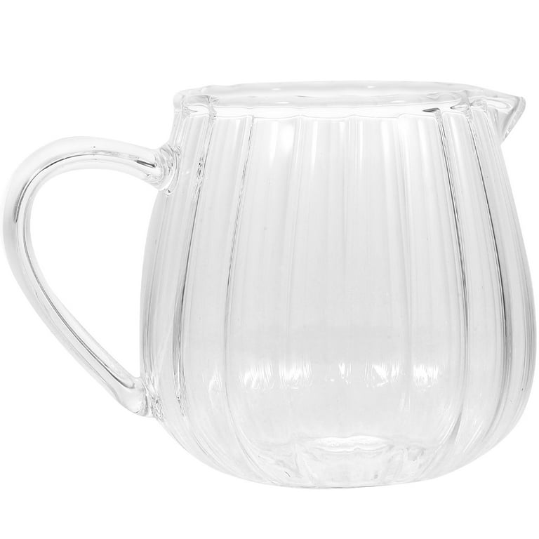 Glass Creamer Pitcher Cup Coffee Creamer Jar with Pour Spout Mini