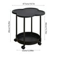 thumbnail image 5 of YOTQUSKI 2 Tier Rolling Side Table, Round Eend Table, Small Side Table, Blossom Pattern Small Tables for Patio, Yard, Balcony, Garden, Living Room, Bedroom, 5 of 5
