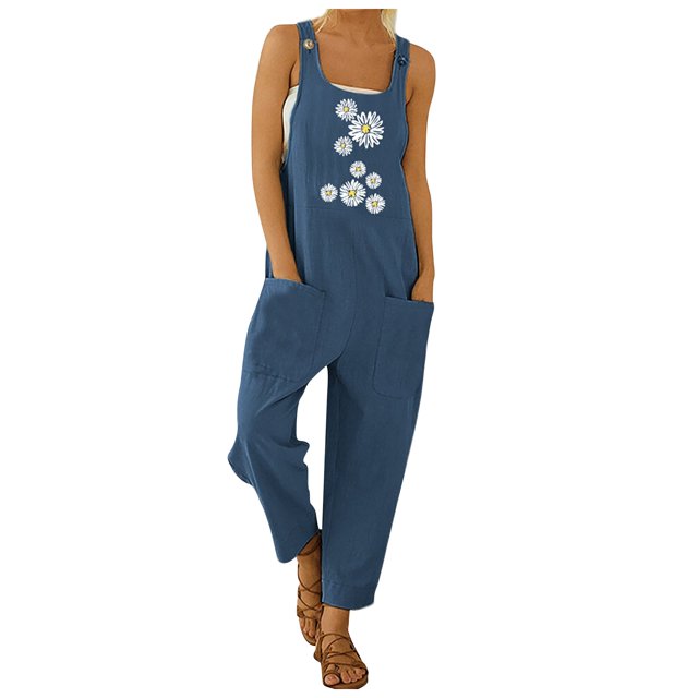 Kcodviy Combinaison Ample pour Femmes avec Bretelles et Poches, Style Décontracté, Combinaison de Plage pour Femmes