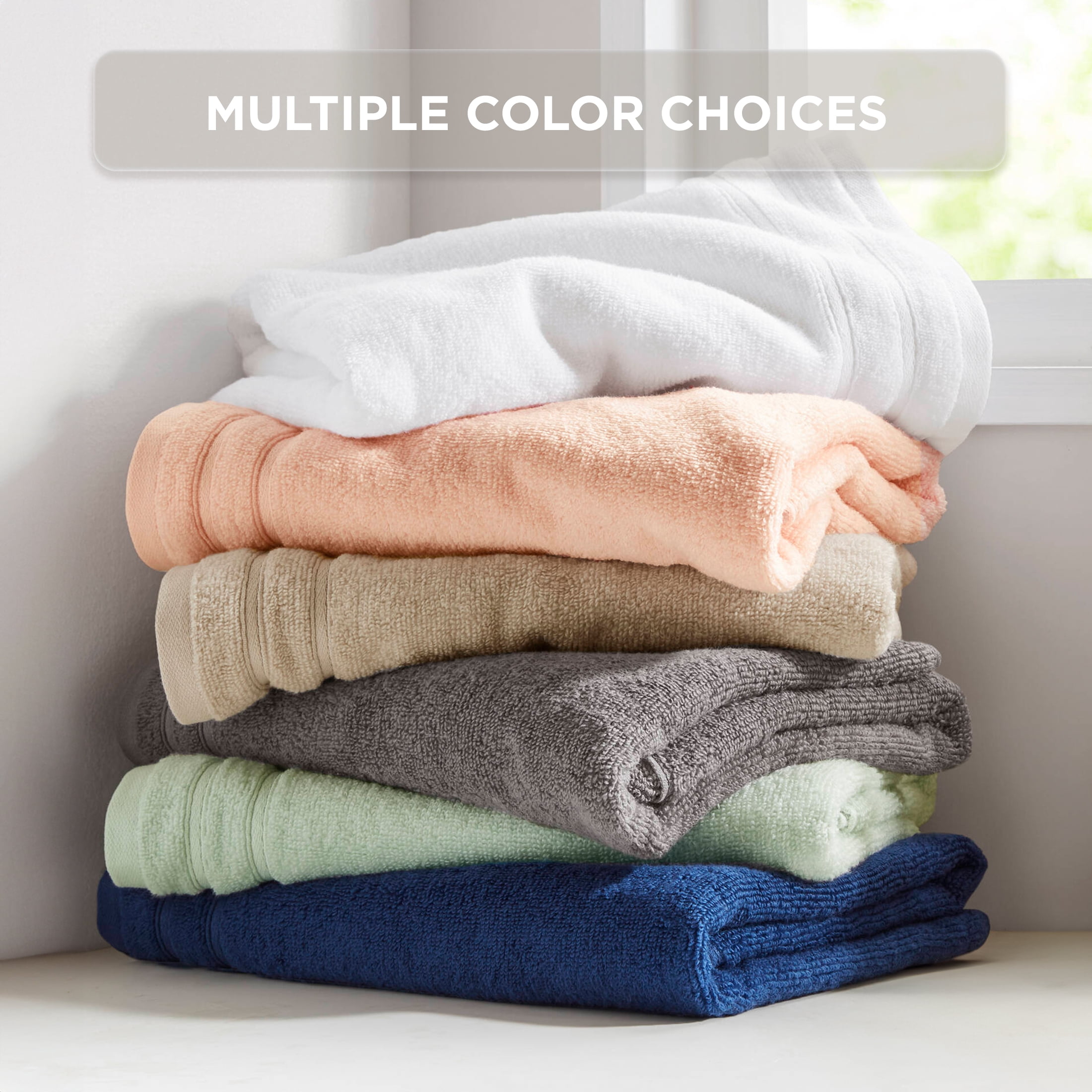 Regency Heights 6-Piece Quick Dry Cotton Bath Towels, Soft & Ultra Absorbent, Blush, Standard Towel Set