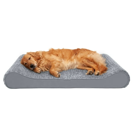 UPC: 0842229118520 | FurHaven | Cooling Gel Ultra Plush Luxe Lounger Pet Bed for Dogs & Cats  Gray  Jumbo