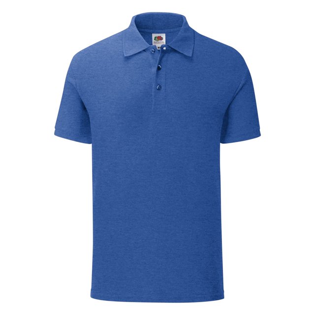 Fruit Of The Loom - Polo modelo Iconic para hombre (Azul royal jaspeado)