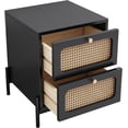 thumbnail image 5 of Modern Night Stand with 2-Drawer,Cannage Rattan Wood Closet Side Table End Table,Bedside Tables with Metal Legs for Bedroom, Living Room,Entryway,Hallway, 5 of 6