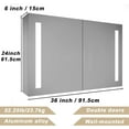 thumbnail image 5 of LIGMIRR Bathroom Cabinet 36"*24" Medicine Cabinet 3 Tier Kitchen Wall Mount Aluminum 【Smart Sensor Switch】 Large Cosmetic Storage Cabinet with Led Vanity Mirror Double Doors and 2 Adjustable Shelves, 5 of 8