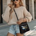 thumbnail image 4 of HELLHERO Dragonfly Print Women's Shoulder Crossbody Bag, PU Leather Waterproof Durable Zipper Purse for Daily Outings and Short Travel, 4 of 7