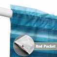 thumbnail image 2 of Turquoise Teal Ombre Kitchen Window Curtains, Swag Curtains Valance for Bedroom Living Room Bathroom, Farmhouse Modern Abstract Striped Rod Pocket Window Curtain Block Drapes 2 Panels 36"x63", 2 of 9