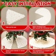 thumbnail image 4 of Christmas Tree Skirt, 72 Inches Large White Xmas Tree Skirt Cover with Gold Sequin Snowflakes Soft Plush Thick Faux Fur Tree Skirt for Christmas New Year Decorations Holiday Party, 4 of 7