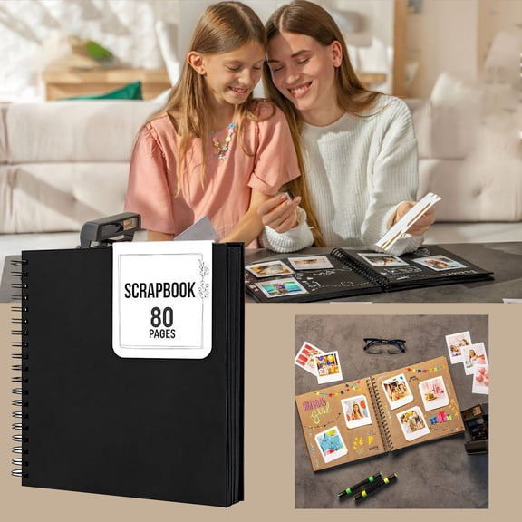 Brown Thick Paper Scrapbook Album, Bstorify Memory Book for Scrapbooking, Art, and Craft Projects