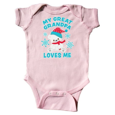 

Inktastic Polar Bear My Great Grandpa Loves Me in Santa Hat Gift Baby Boy or Baby Girl Bodysuit
