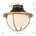 thumbnail image 3 of Crystorama Atlas 2 Light Matte Black and Textured Gold Outdoor Semi Flush Mount - 13.5"W x 12"H x 13.5" D, 3 of 11