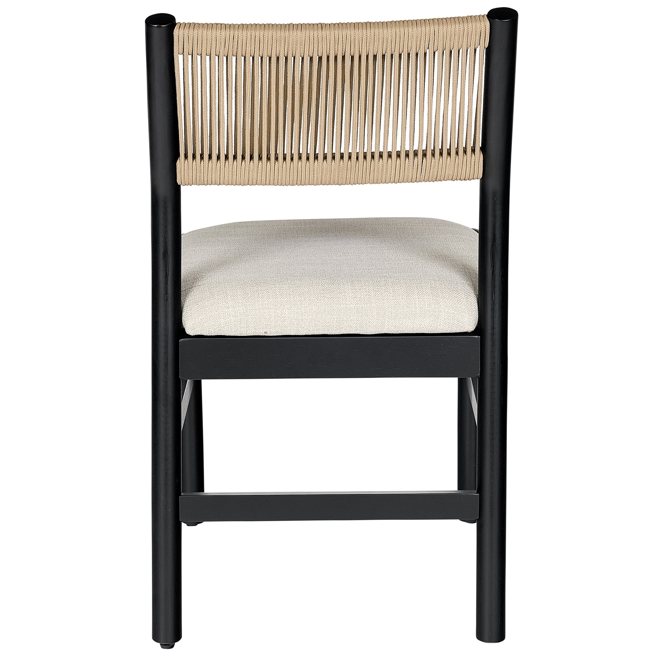 Better Homes & Gardens Lillian Fluted Dining Chair Set of 2, Black Frame with Cream Cushions