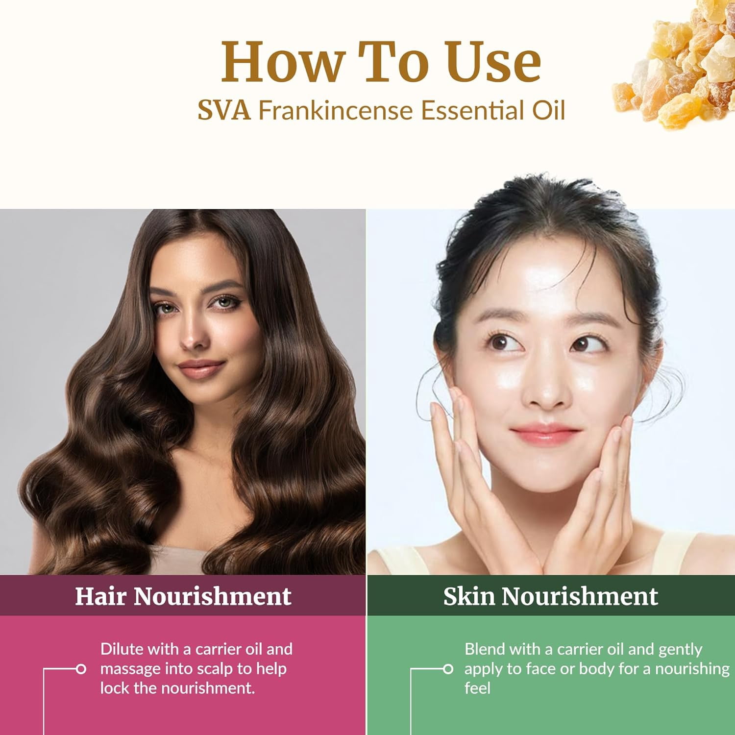 SVA Frankincense Essential Oil – 1 Fl Oz – 100% Natural Boswellia Carterii Oil - for Diffuser, Hair Care, Face, Skin Care, Aromatherapy, Scalp and Body Massage, Soap and Candle Making – with Dropper