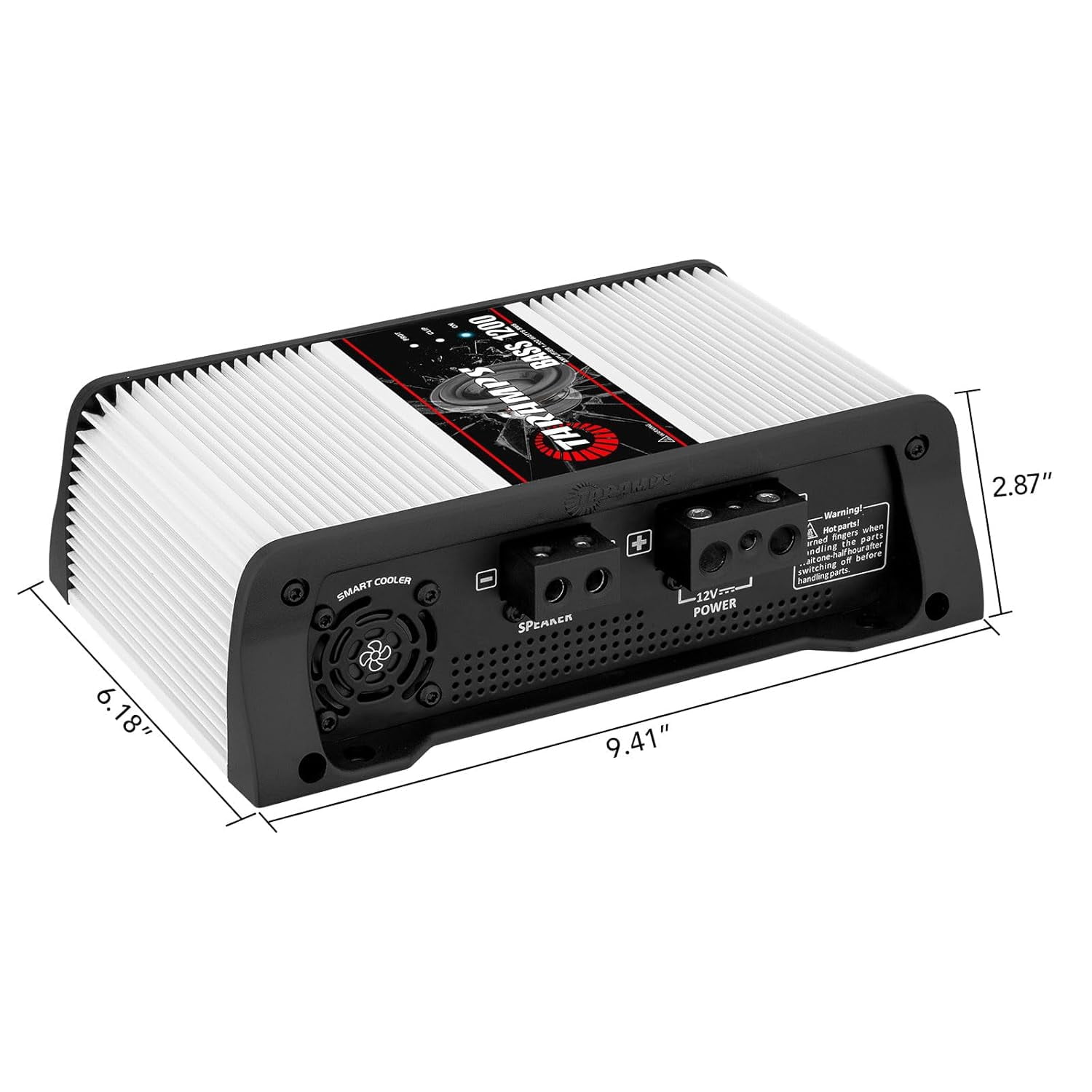 Taramps BASS 1200 2 Ohms 1 Channel Mosfet Amplifier 1200 Watts RMS, Monoblock, Crossover, Bass Boost, RCA/High Level Input, Class D, Car Audio, Monitor Level Remote Included, Great for Subwoofers