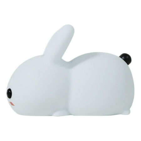 

Silicone Rabbit Night Light USB Rechargeable Two Tone Lighting Cute Rabbit Pat Light Children s Sleeping Light